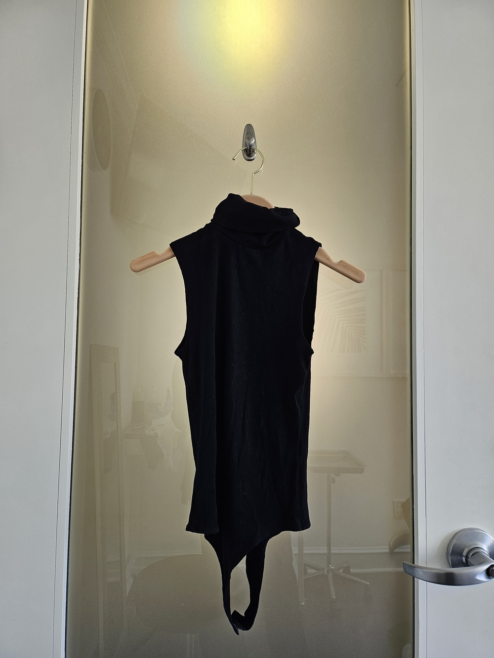 INTERMIX Black Sleeveless Turtleneck Bodysuit